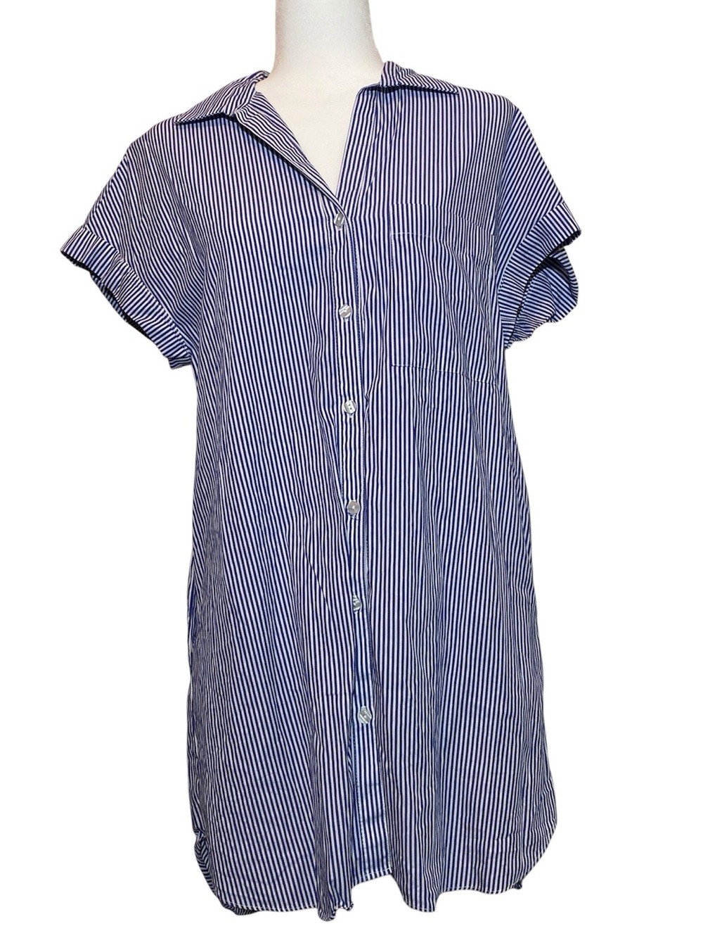 Emma & Olivia Striped Button Down Dress